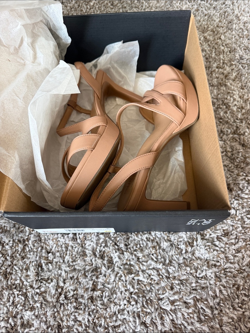 Naturalizer Blush Tan Strappy Slingback Block Heels - Picture 8 of 8